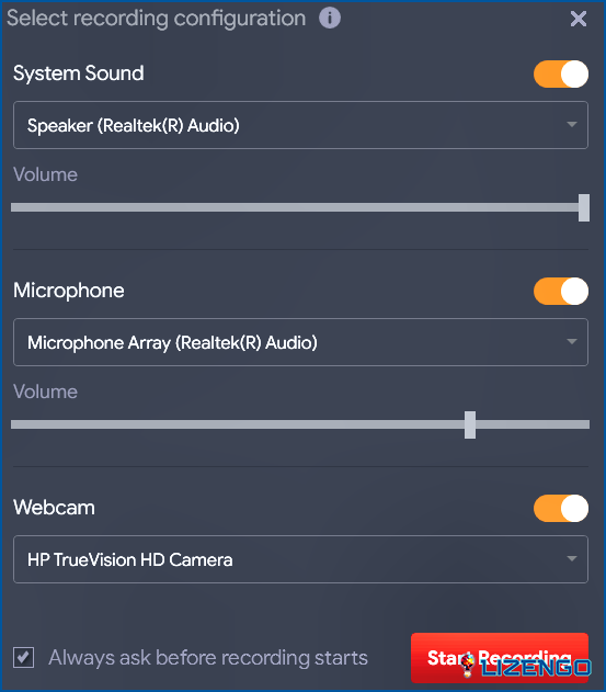 Elija la configuración de audio