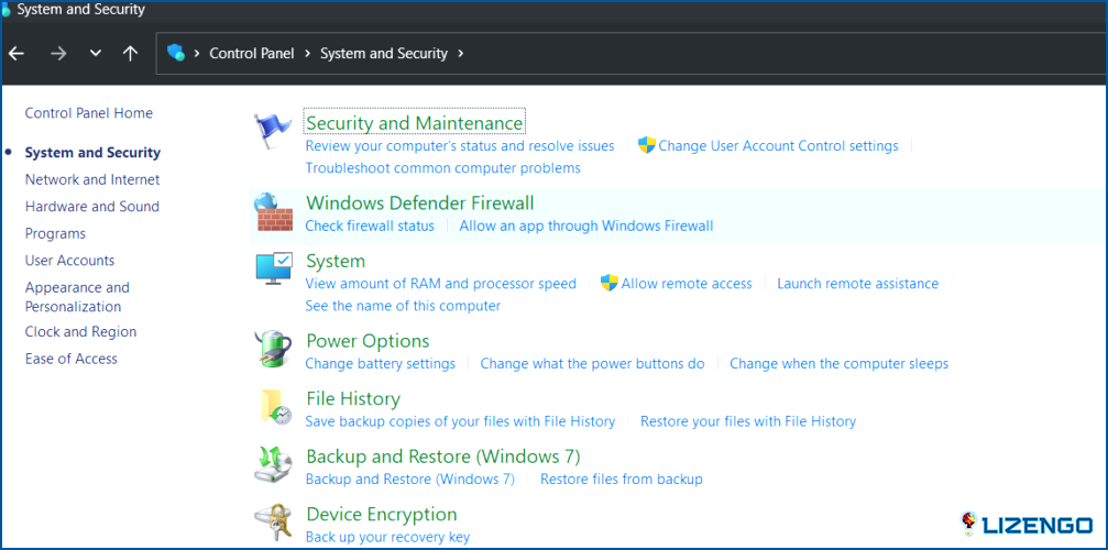 Firewall de defensa de Windows