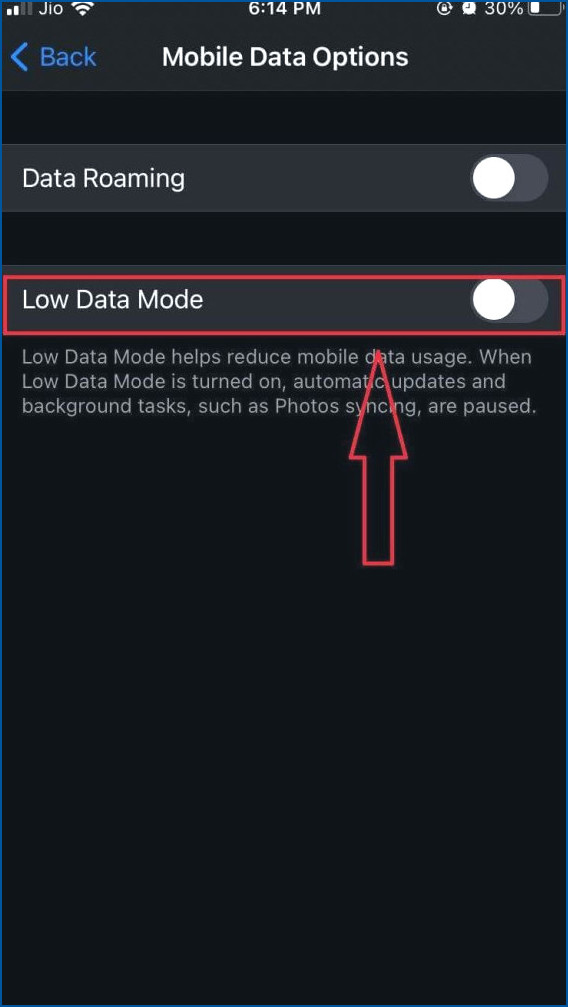 modo de datos bajo